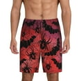 thumbnail image 1 of Kdxio Bats And Spiders Print Mens Sleep Shorts Bottoms Soft Comfy Pajama Wear Pants with Drawstring Pockets, 1 of 5