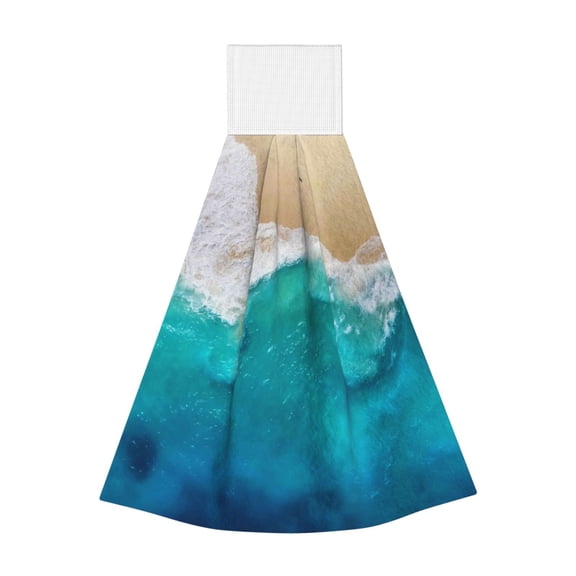 Kdxio Beach Hand Towel with Loop Hanging Towel Absorbent Tie Towels for Kitchen Tea Bar Bathroom Decor