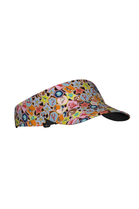 Beach Life Print Sun Visor Hat Golf Visor Adjustable Velcro Outdoor Sports Cap for Men Women