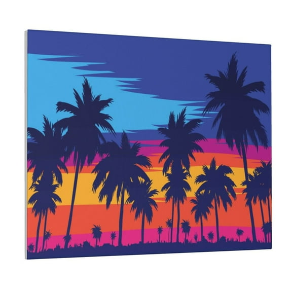 Kdxio Beach with Palm Trees Pattern Canvas Wall Art for Living Room Wall Decor for Bedroom Bathroom Modern Framed Canvas Art Prints Ready to Hang,Horizontal