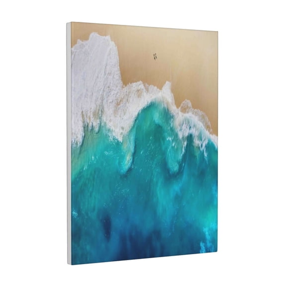 Kdxio Beach Pattern Canvas Wall Art 12x16 Inches - Waterproof HD Print Solid Wood Frame for Living Room & Bathroom,Vertical