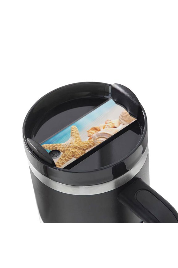 Beach Starfish Shell Name Plate Compatible Stanley Cups Name Tag Acrylic Nameplate Tumbler Lid Topper for Cup Accessories
