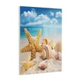 thumbnail image 1 of Kdxio Beach Starfish Shell Pattern Canvas Wall Art 12x16 Inches - Waterproof HD Print Solid Wood Frame for Living Room & Bathroom,Vertical, 1 of 8