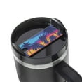 thumbnail image 1 of Kdxio Beach with Palm Trees Name Plate Compatible Stanley Cups Name Tag Acrylic Nameplate Tumbler Lid Topper for Cup Accessories, 1 of 9
