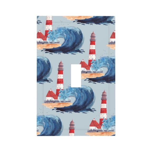 Kdxio Beacon In The Huge Waves Of The Surf Decorator Light Switch or Receptacle Outlet Wall Plate Decorator Wall Plate Child Safe Outlet Cover-Style T