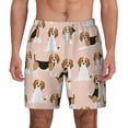 thumbnail image 1 of Kdxio Beagle Dog On Brown Print Men'S Swim Trunks With Compression Liner 7 Inch Inseam Quick Dry Swim Shorts, 1 of 7