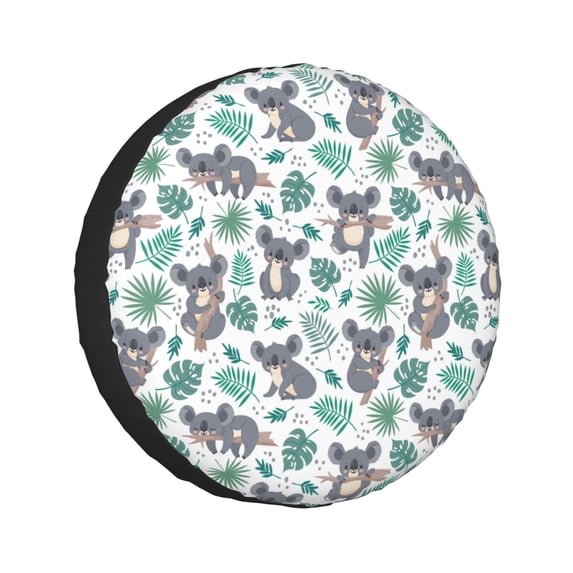 Kdxio Bears and Tropical Leaves for Tire Cover Wheel Protectors Tyre Covers Weatherproof Wheel Covers Universal Fit for Trailer Rv SUV Truck Camper Travel Trailers 17 inch