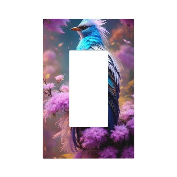 Kdxio Beautiful Flower Blue Bird Decorator Light Switch or Receptacle Outlet Wall Plate Decorator Wall Plate Child Safe Outlet Cover-Style U