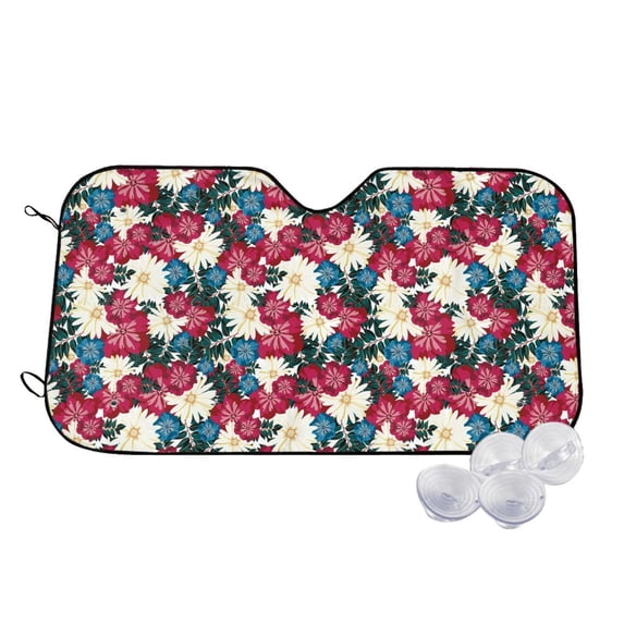 Kdxio Beautiful Flower Print Windshield Sun Shade,UV Rays and Sun Heat Protection,Sunshade for Car Windshield,Car Shade Front Windshield -