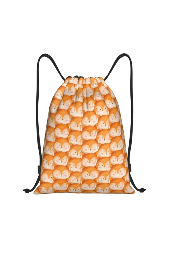 Beautiful Fox A Print Drawstring Backpack Bag,Waterproof Draw String Back Sack, Gym Drawstring Bags Swim Bag For Unisex