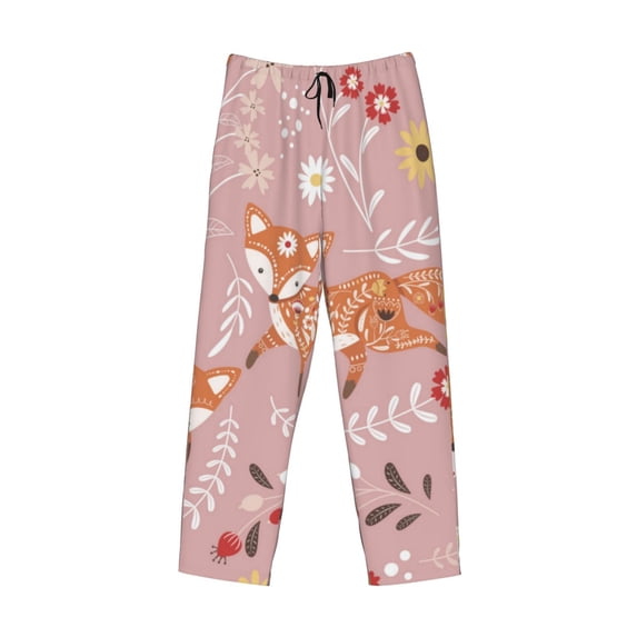 Kdxio Beautiful Fox Print Men's Sleep Pajama Pant Lounge Pants with Pockets