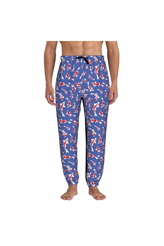 Beautiful Koi Fish Pattern Joggers,Sweatpants for Men with Pockets-Large