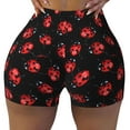 thumbnail image 1 of Kdxio Beautiful Red Ladybug Print Workout Shorts for Women Seamless Soft Smooth Gym Yoga Scrunch Active Shorts, 1 of 9