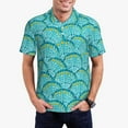 thumbnail image 1 of Kdxio Beautiful Seashells Print Men's Short Sleeve Polo Shirt,Midweight Men's Shirt, 1 of 6