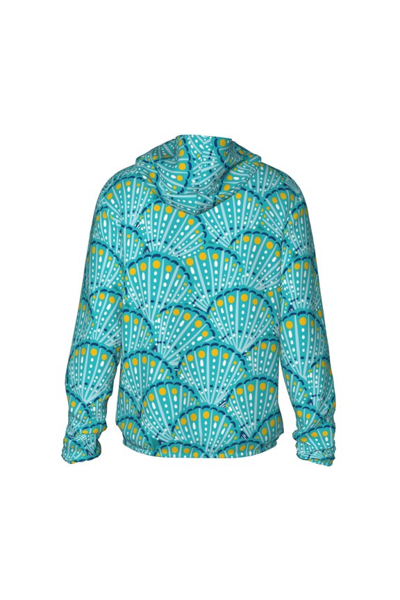 Beautiful Seashells Print Women Men Sun Protection UPF 50+ Jackets Zip Up Long Sleeve Hoodie Hiking Lightweight with Pockets