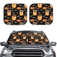 thumbnail image 1 of Kdxio Bee And Honey Print 2-Piece Sun Shade Front Windshield - Foldable Car Front Window Sunshades For Most Sedans Suv Truck, 1 of 6