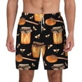 thumbnail image 1 of Kdxio Bee And Honey Print Men'S Swim Trunks With Compression Liner 7 Inch Inseam Quick Dry Swim Shorts, 1 of 7