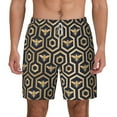 thumbnail image 1 of Kdxio Bee Hive Hexagon Print Men'S Swim Trunks With Compression Liner 7 Inch Inseam Quick Dry Swim Shorts, 1 of 7