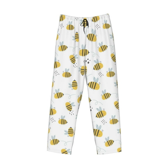 Kdxio Bee Print Men's Sleep Pajama Pant Lounge Pants with Pockets