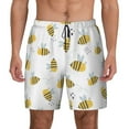 thumbnail image 1 of Kdxio Bee Print Men's Swim Trunks with Compression Liner 7 Inch Inseam Quick Dry Swim Shorts, 1 of 7