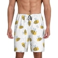 thumbnail image 1 of Kdxio Bee Print Mens Sleep Shorts Bottoms Soft Comfy Pajama Wear Pants with Drawstring Pockets, 1 of 7