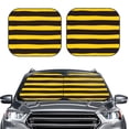 thumbnail image 1 of Kdxio Bee Stripe Print 2-Piece Sun Shade Front Windshield - Foldable Car Front Window Sunshades For Most Sedans Suv Truck, 1 of 6