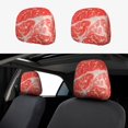 thumbnail image 1 of Kdxio Beef Steaks Pattern Print 2 Piece Car Head Rest Covers Set Auto Front/Rear Seats Headrest Cover Universal Fit Most Cars,Sedan, SUV, 1 of 9