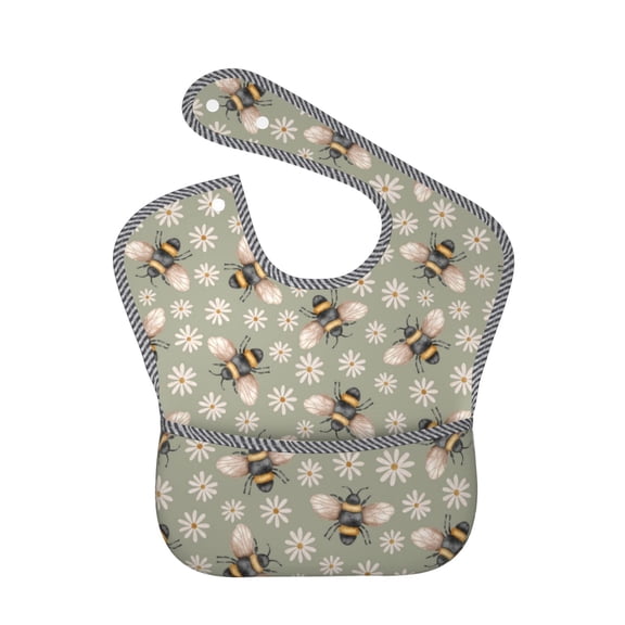 Kdxio Bees And Chamomile Bibs For Babies, Baby Bibs for Eating, Toddler Bibs, Waterproof Bibs, Feeding Bibs, for Toddlers, Boys, Girls