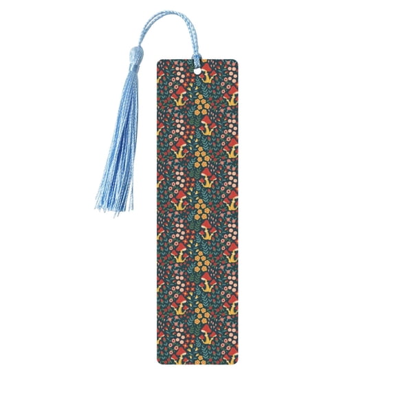 Kdxio Berries and Flowers Print Metal Tassel Bookmarks,Perfect Gift for Art Lovers and Bookworms Metal Bookmarks for Women