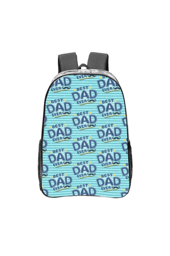Best Dad Ever Clear Backpack, Transparent Bookbag for School for Women Men, Capacity Clear Bag for College, Travel