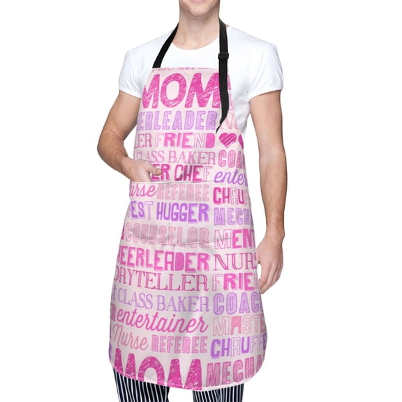 Kdxio Best Mom ever Apron with Pockets Adjustable Kitchen Aprons for Men Women Waterproof Aprons for Cooking,Drawing,Crafting, Baking Household Cleaning