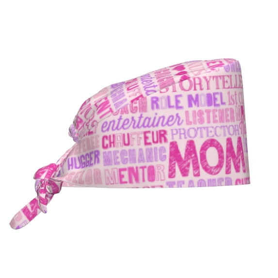 Kdxio Best Mom ever Pattern Turban Hat for Women Men Comfortable Adjustable Cleaning Working Cap with Sweatband