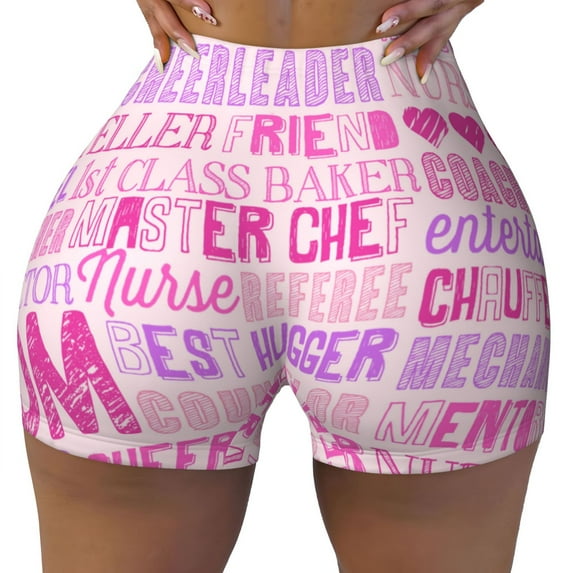 Kdxio Best Mom ever Print Workout Shorts for Women Seamless Soft Smooth Gym Yoga Scrunch Active Shorts