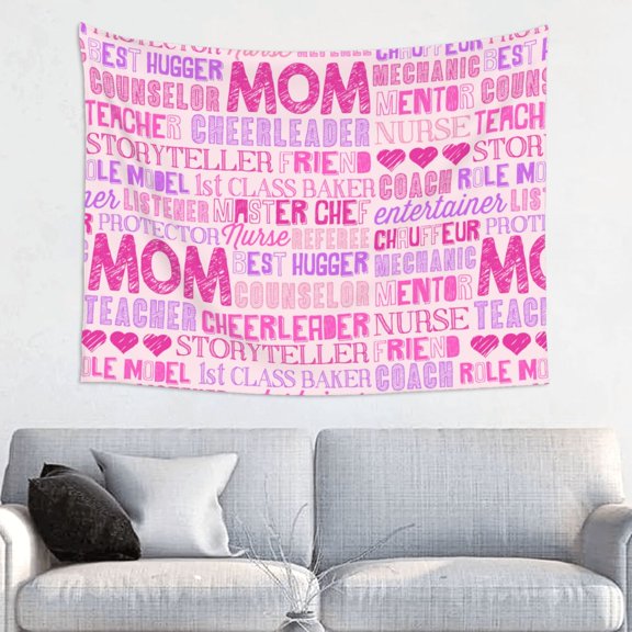 Kdxio Best Mom ever Wall Hanging Tapestries Banner For Bedroom College Dorm Home Living Room Party Decor 29X37 In