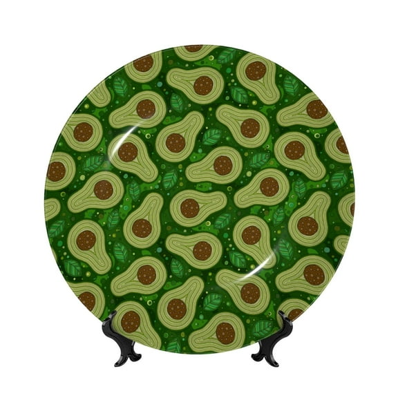 Kdxio Big Colorful Avocados Bone China Decorative Plate Ceramic Decorative Plate for Home Office Wall Stand Decorative Plates for Home Bedroom-6in