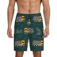 thumbnail image 1 of Kdxio Big Machine Print Mens Sleep Shorts Bottoms Soft Comfy Pajama Wear Pants with Drawstring Pockets, 1 of 7
