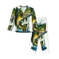 thumbnail image 1 of Kdxio Big bass fish Women's Pajama Sets Long Sleeve Button Down Sleepwear Nightwear Soft Pjs Lounge Sets(S-XXL)-XX-Large, 1 of 7