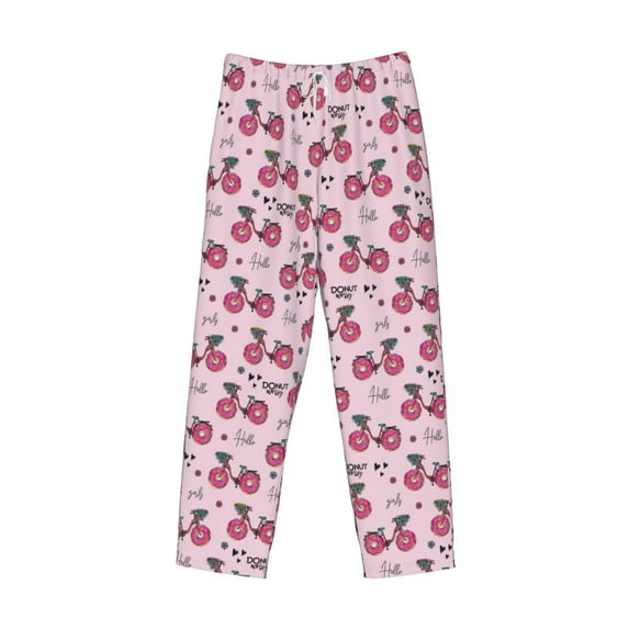 Kdxio Bike with Donut Wheels Print Men's Sleep Pajama Pant Lounge Pants with Pockets