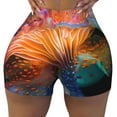 thumbnail image 1 of Kdxio Bioluminescent Underwater Flower Print Workout Shorts for Women Seamless Soft Smooth Gym Yoga Scrunch Active Shorts, 1 of 5