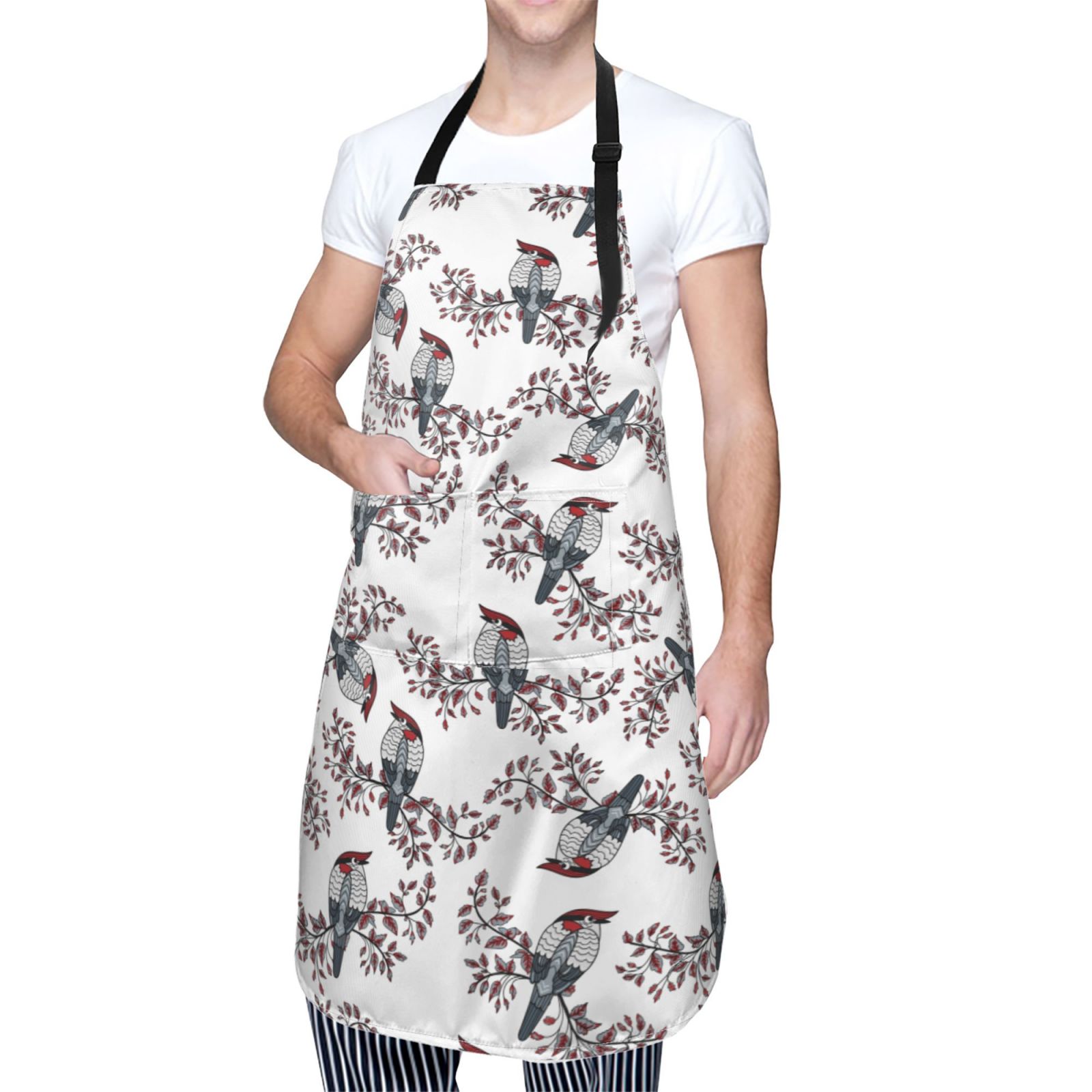 Kdxio Bird Apron with Pockets Adjustable Kitchen Aprons for Men Women Waterproof Aprons for Cooking,Drawing,Crafting, Baking Household Cleaning