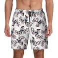 thumbnail image 1 of Kdxio Bird Print Men's Swim Trunks with Compression Liner 7 Inch Inseam Quick Dry Swim Shorts, 1 of 7