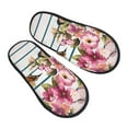 Kdxio Bird and Floral Pattern Slippers for Women Memory Foam Fuzzy