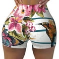 thumbnail image 1 of Kdxio Bird and Floral Print Workout Shorts for Women Seamless Soft Smooth Gym Yoga Scrunch Active Shorts, 1 of 9