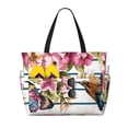 thumbnail image 1 of Kdxio Bird and Floral for Beach Bag for Women Large Beach Tote Bag Waterproof Sandproof Swim Bag with Zipper Pockets Beach Vacation Travel, 1 of 7