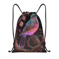 thumbnail image 1 of Kdxio Bird4 Print Drawstring Backpack Bag,Waterproof Draw String Back Sack, Gym Drawstring Bags Swim Bag For Unisex, 1 of 5