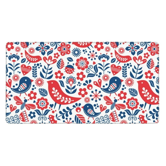 Kdxio Birds Flowers Print Large Gaming Mouse Pad,Non-Slip Base,Water Resist Keyboard Pad for Gamer,Office & Home,29.5 x 15.8 in