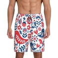 thumbnail image 1 of Kdxio Birds Flowers Print Mens Sleep Shorts Bottoms Soft Comfy Pajama Wear Pants with Drawstring Pockets, 1 of 7