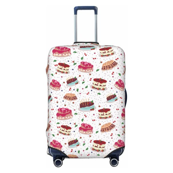 Kdxio Birthday Cake Pattern Luggage Cover for Travel,Elastic and Durable,Fits 18-32 Inch,-No luggage included