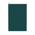 thumbnail image 1 of Kdxio Black And Teal Checkerboard Pattern Golf Towel (24" X 16") with Carabiner Clip - The Convenient Golf Cleaning Towel, 1 of 6