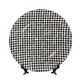 thumbnail image 1 of Kdxio Black And White Houndstooth Bone China Decorative Plate Ceramic Decorative Plate for Home Office Wall Stand Decorative Plates for Home Bedroom-7in, 1 of 6